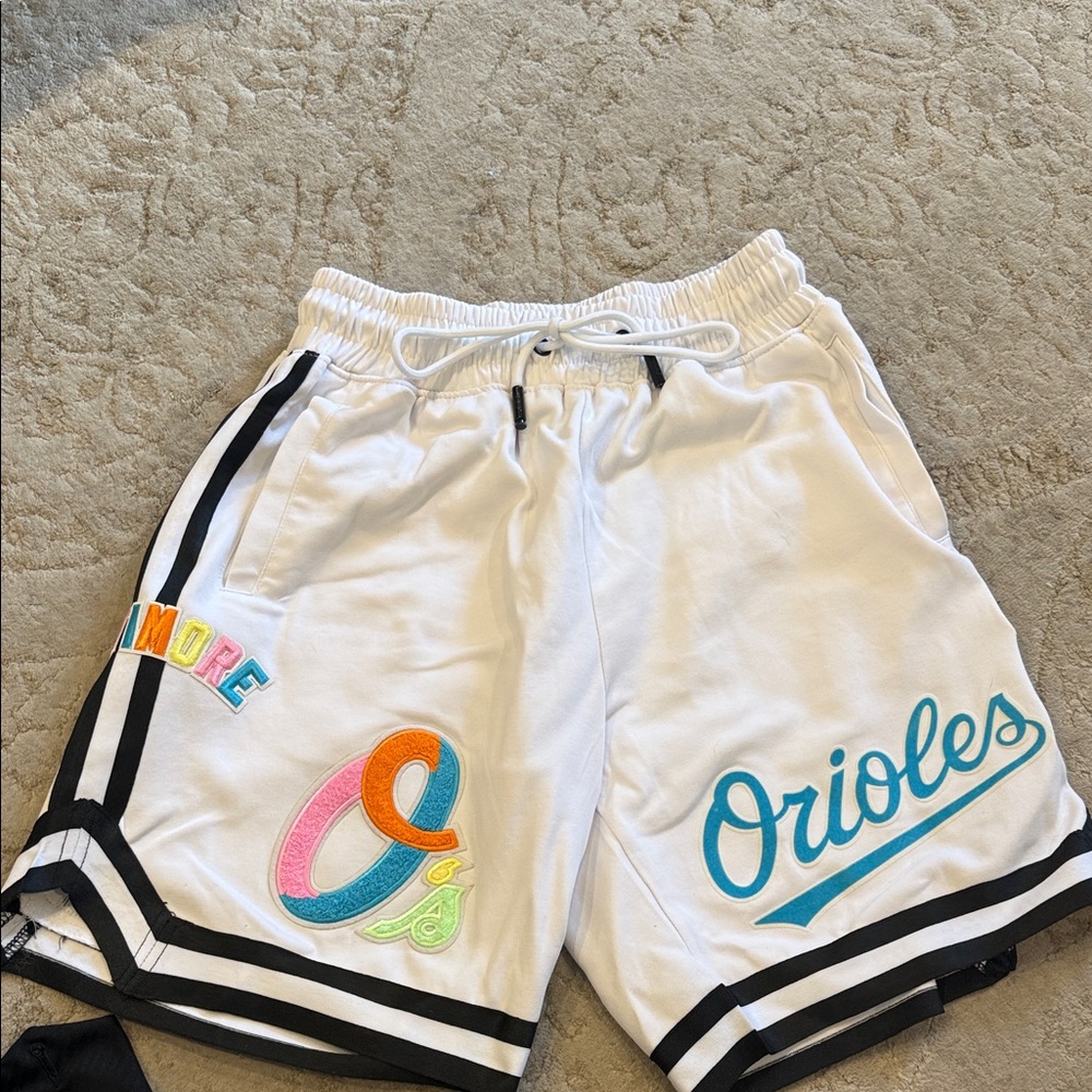White Orioles Embroidered Pro Standard Shorts